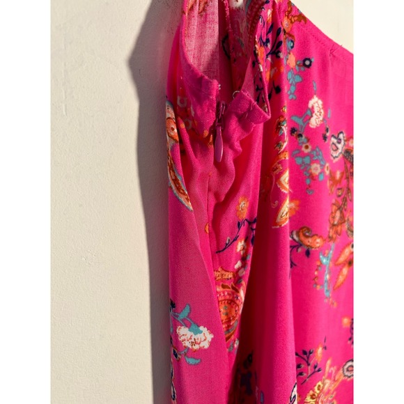 Wonderly Women’s Hot Pink Floral Paisley Double Slit Maxi Tank Dress S - Picture 10 of 14